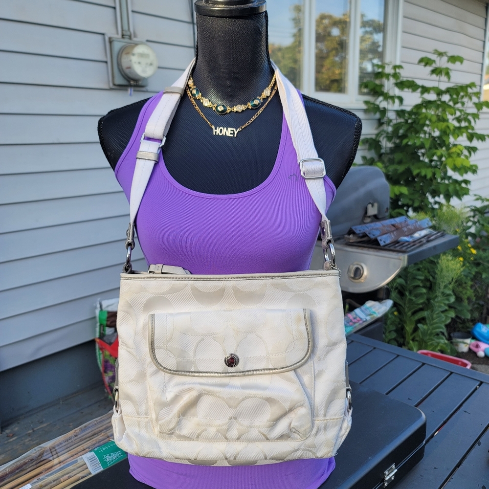 Coach Signature Canvas Kyra Daisy Crossbody Bag